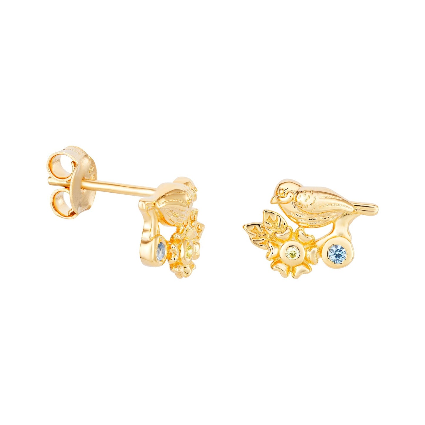 Flora and Bird Stud Earrings - Popular trends empire