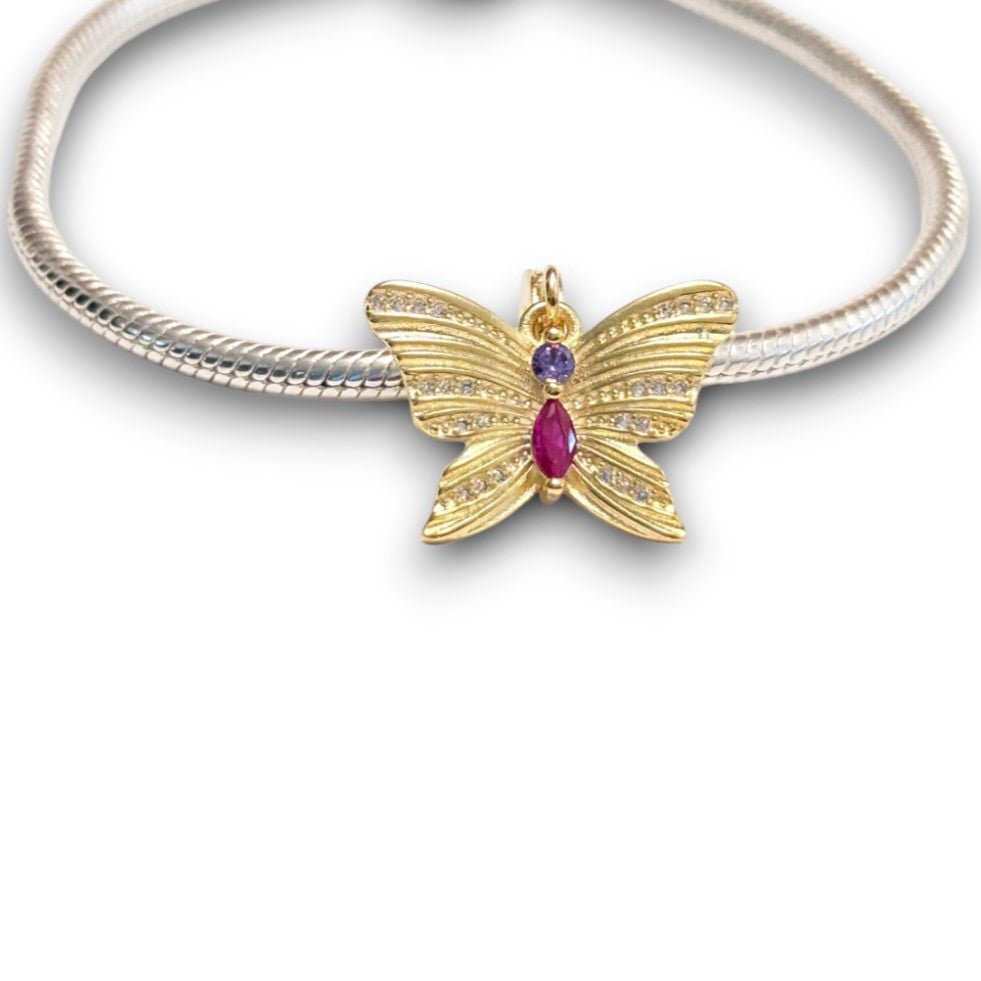 Gold Butterfly Dangle Charm - Popular trends empire