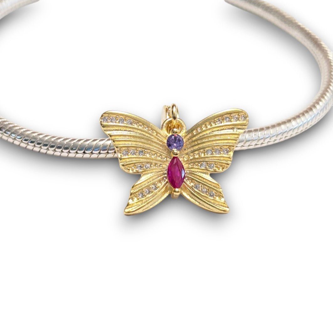 Gold Butterfly Dangle Charm - Popular trends empire