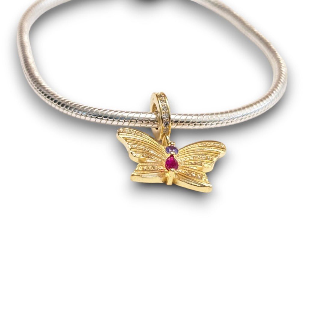 Gold Butterfly Dangle Charm - Popular trends empire
