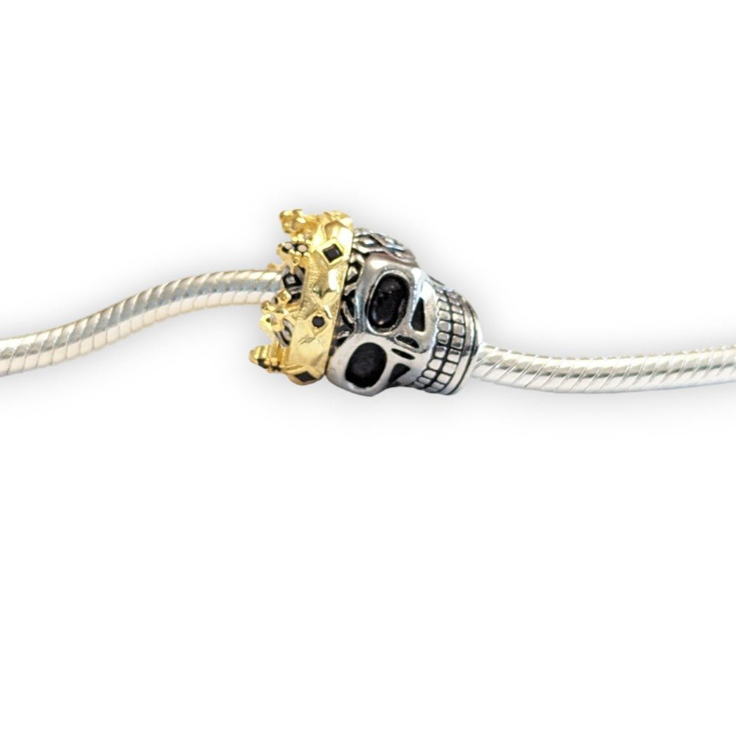 Gold Crown Skull Bead Charm - Popular trends empire