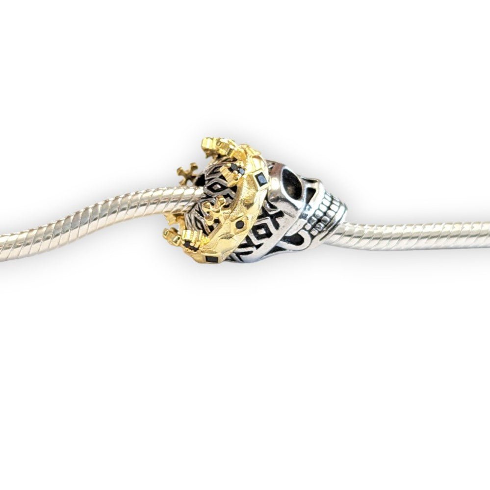 Gold Crown Skull Bead Charm - Popular trends empire