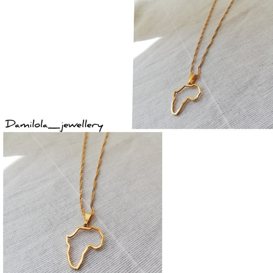 'Imani' Africa Outline - Gold/Silver - Popular trends empire