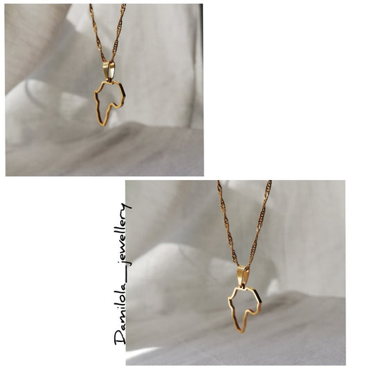 'Imani' Africa Outline - Gold/Silver - Popular trends empire