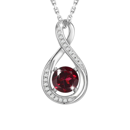 January Birthstone Infinity Pendant Necklace - Popular trends empire