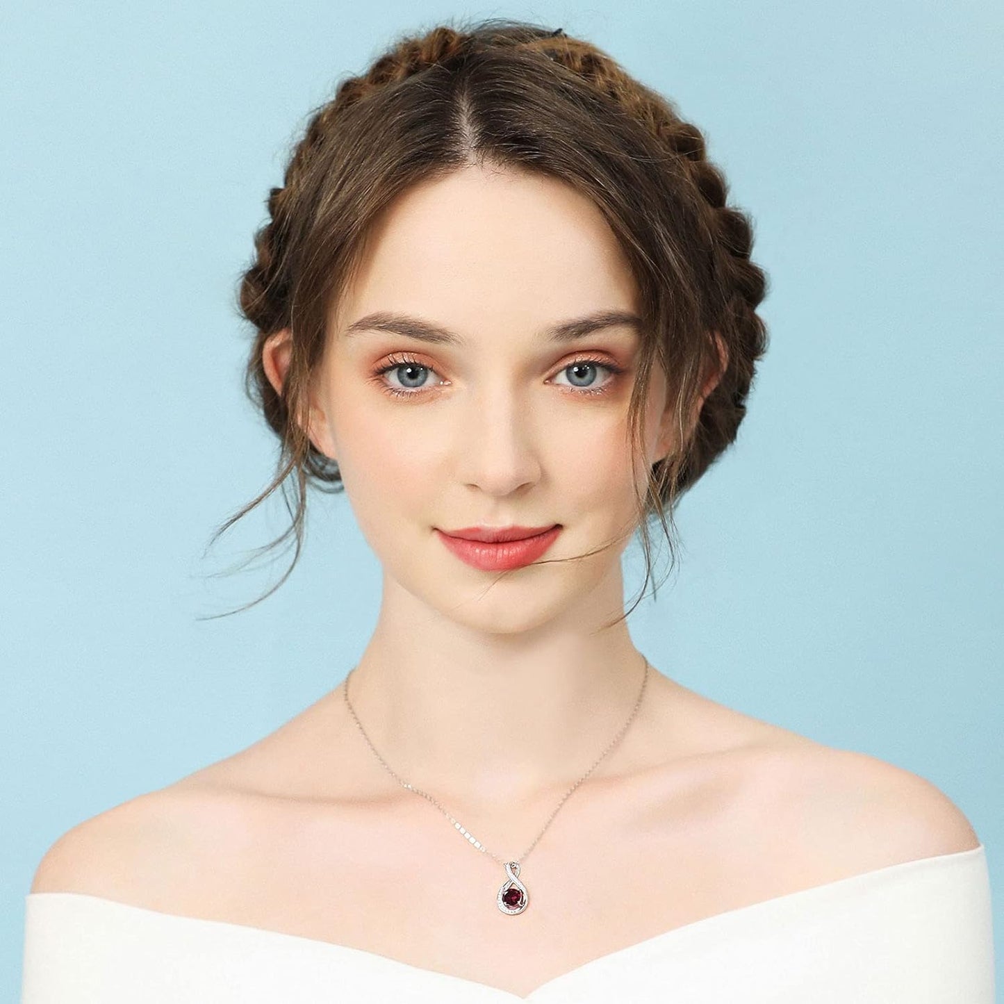 January Birthstone Infinity Pendant Necklace - Popular trends empire