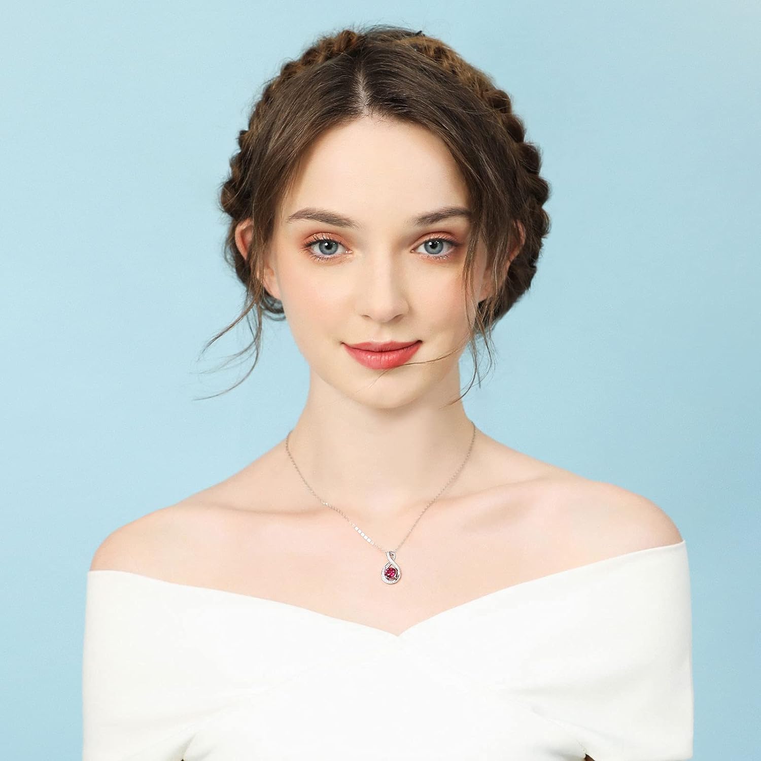 July Birthstone Infinity Pendant Necklace - Popular trends empire