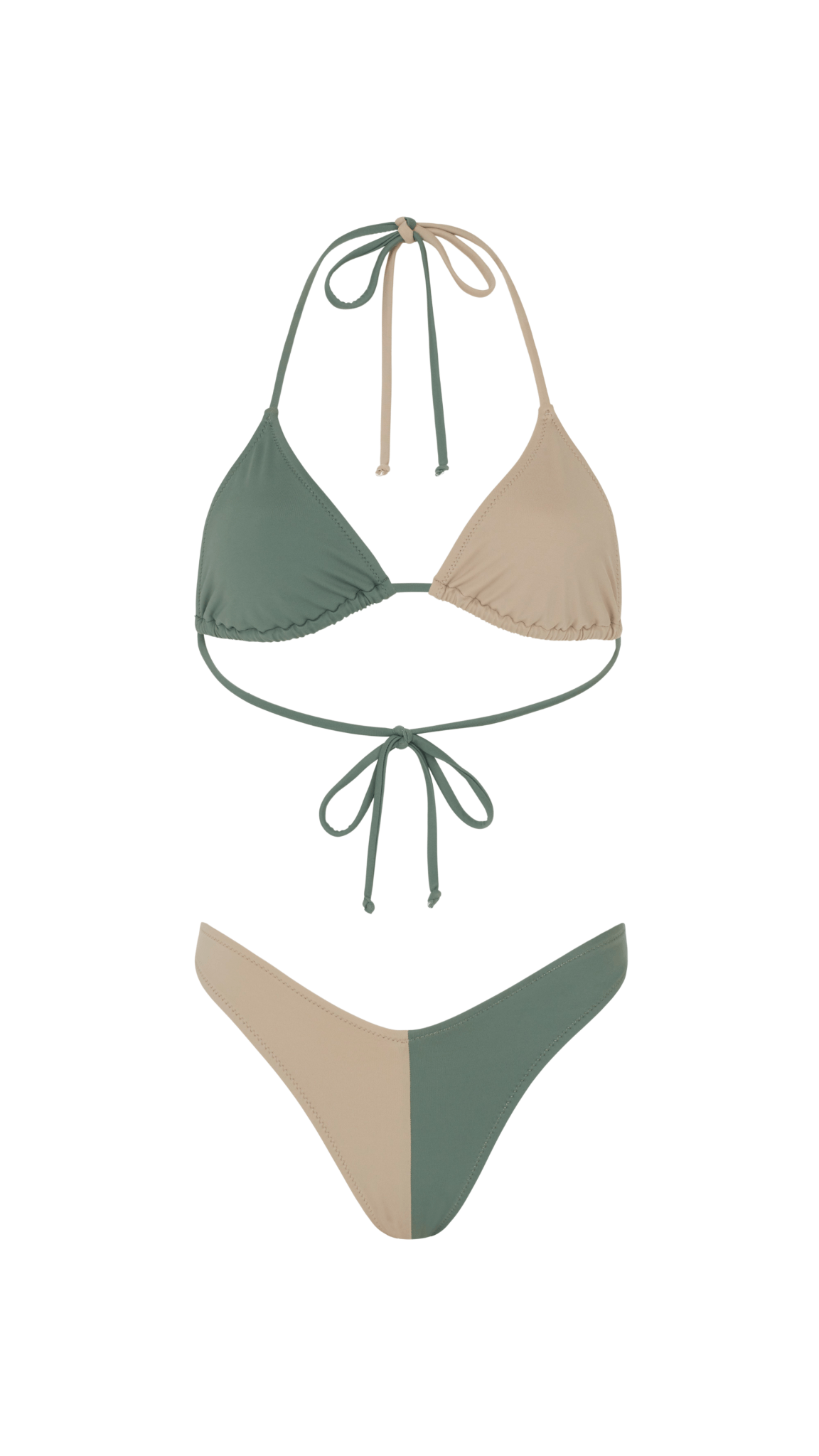 Khaki ColourDuo Bikini Bottom - Popular trends empire