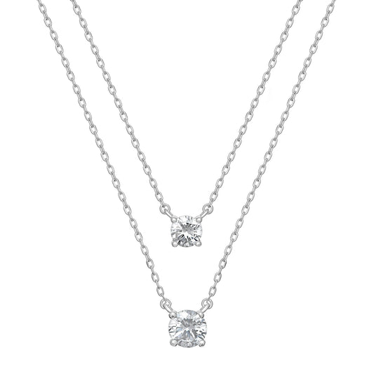 Layered Cubic Zirconia Necklace - Popular trends empire