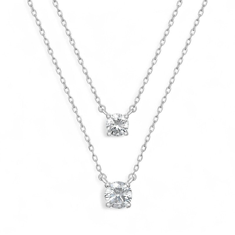Layered Cubic Zirconia Necklace - Popular trends empire