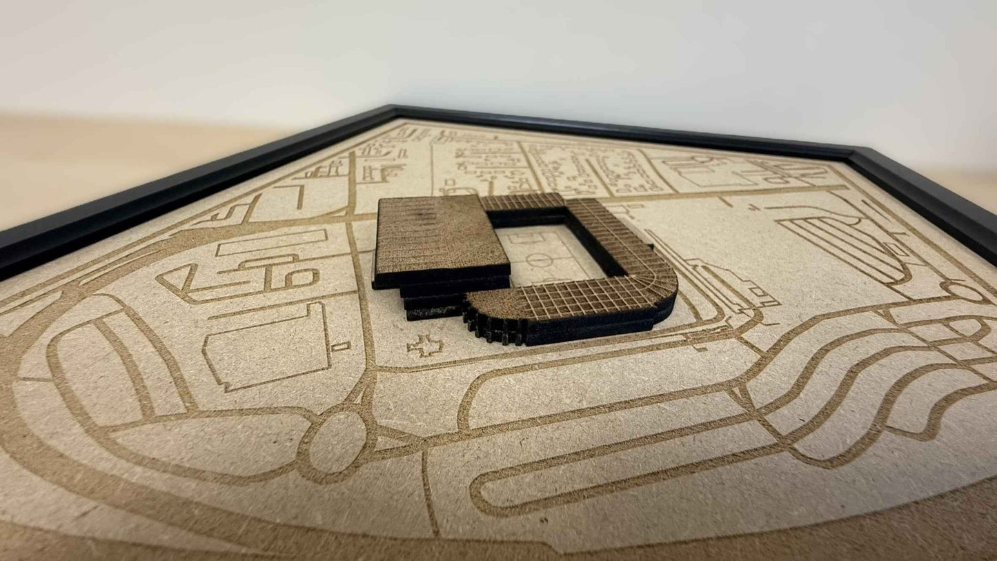 LUFC Elland Road Stadium Print Framed 3D Laser Burned Elland Road Stadium Art - Popular trends empire