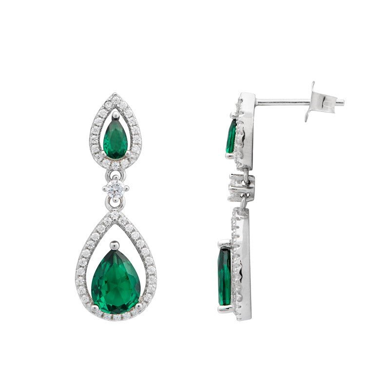 Luxury Emerald Teardrop Earrings - Popular trends empire