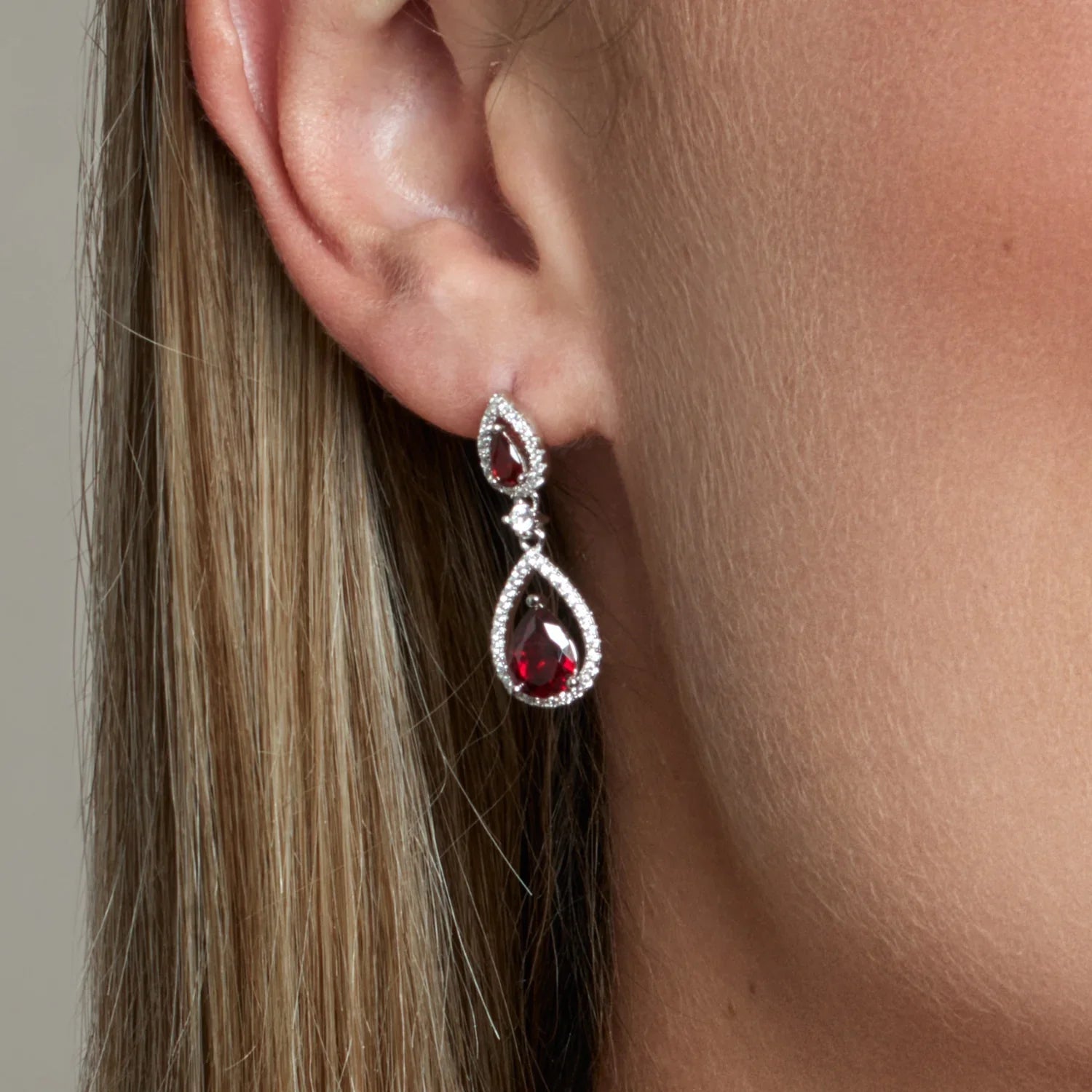 Luxury Ruby Teardrop Earrings - Popular trends empire