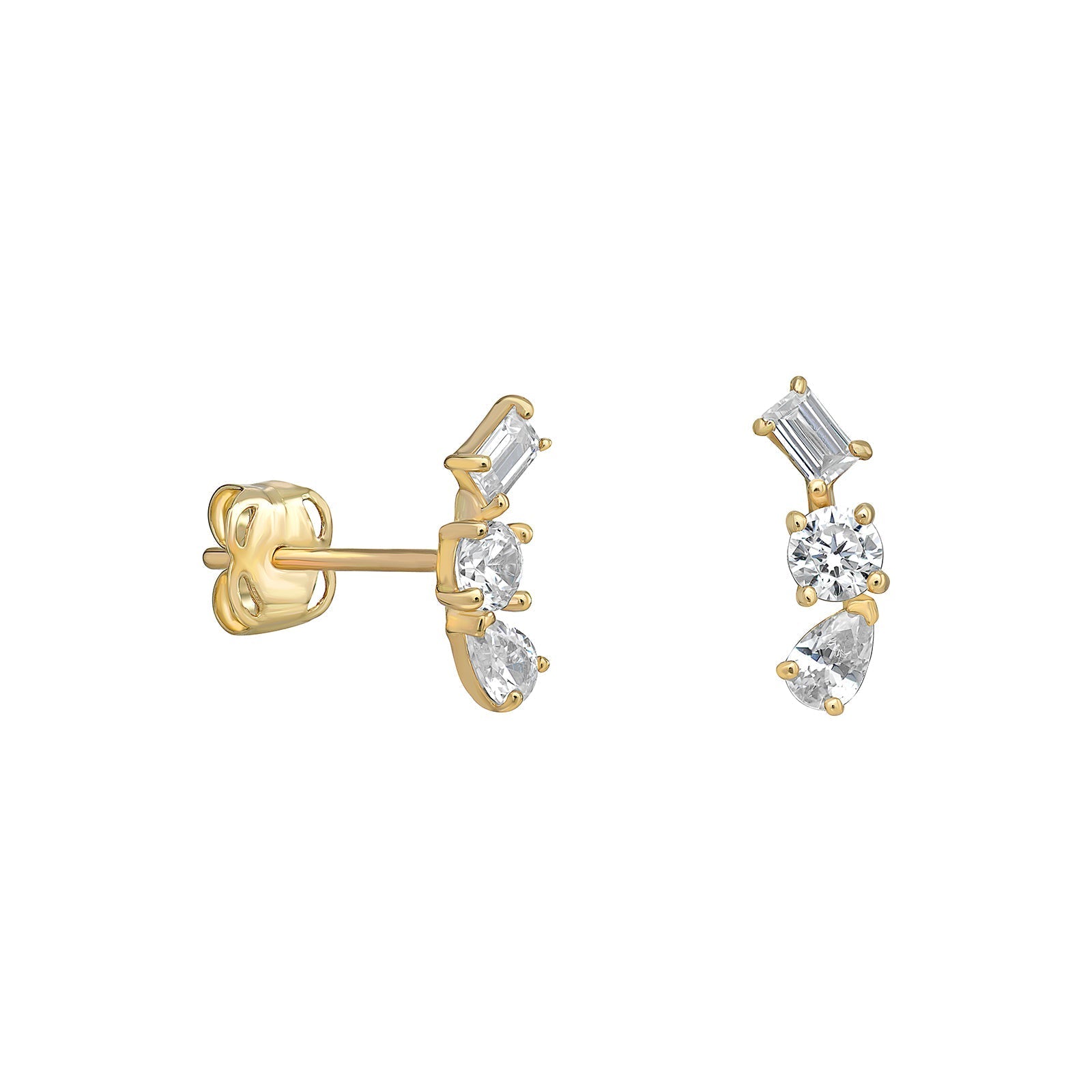 Maeva CZ Climbing Stud Earrings - Popular trends empire