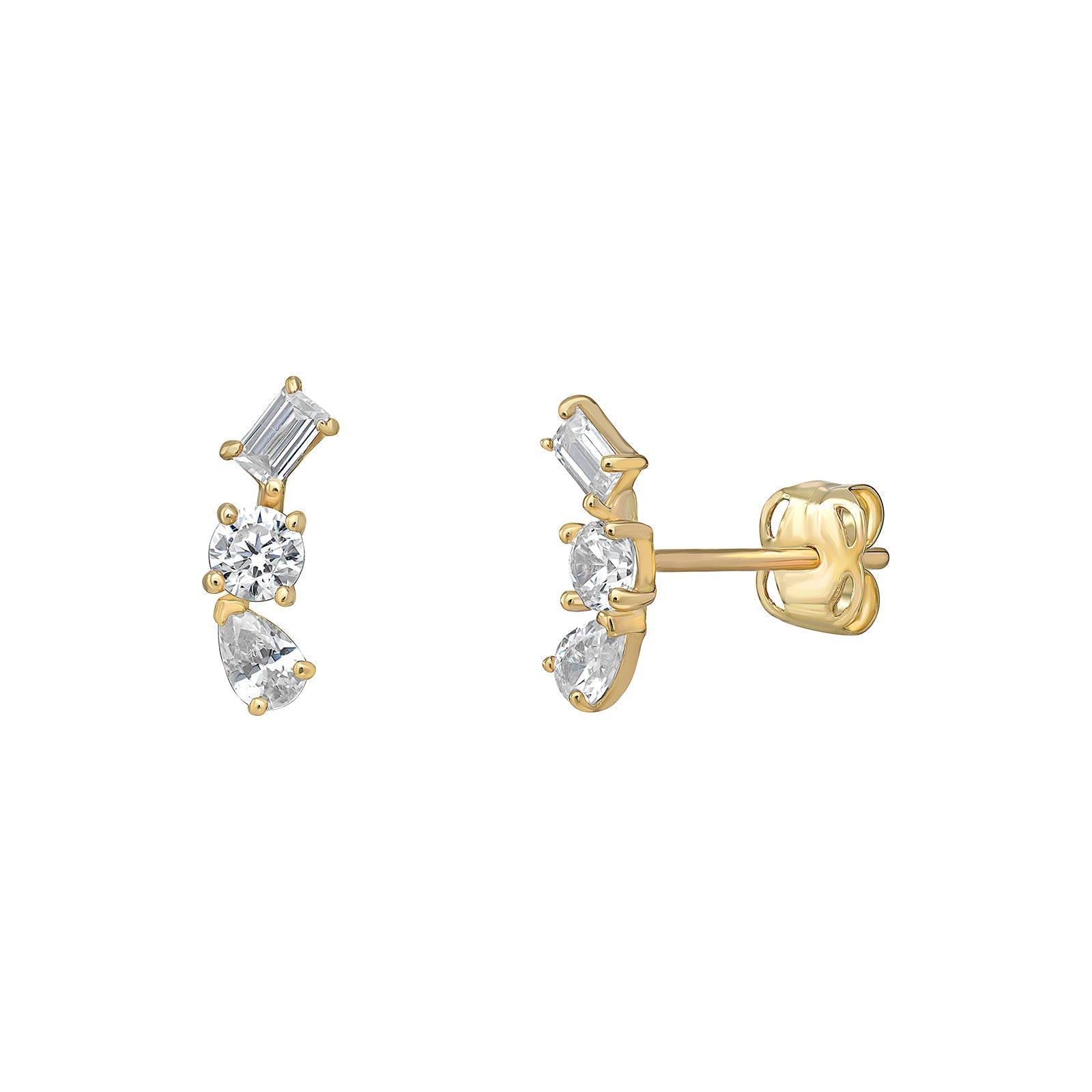 Maeva CZ Climbing Stud Earrings - Popular trends empire