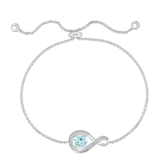 March Birthstone Infinity Bolo Bracelet - Popular trends empire