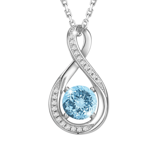 March Birthstone Infinity Pendant Necklace - Popular trends empire
