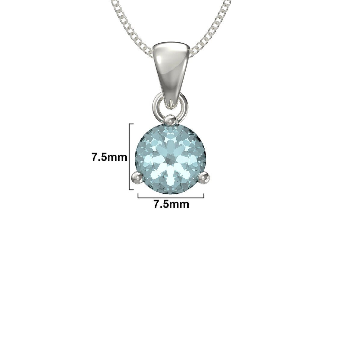 March Birthstone Pendant Necklace - Popular trends empire