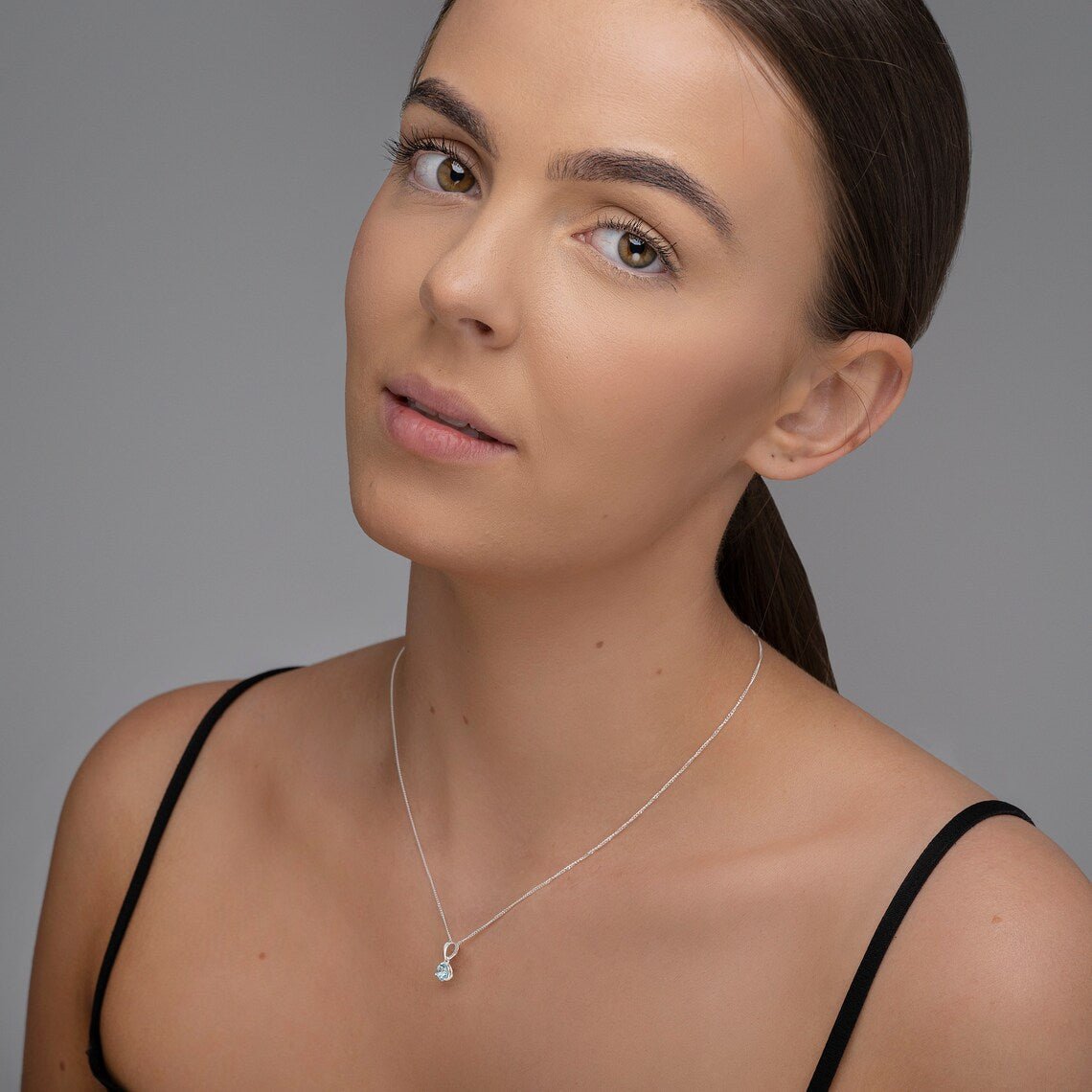 March Birthstone Pendant Necklace - Popular trends empire