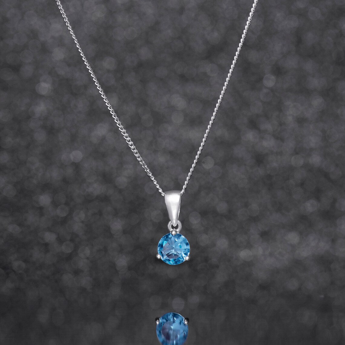 March Birthstone Pendant Necklace - Popular trends empire
