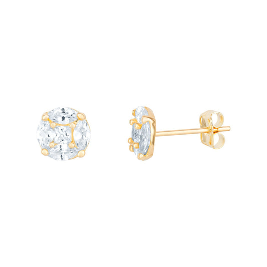 Marquise Round Cubic Zirconia Stud Earrings - Popular trends empire
