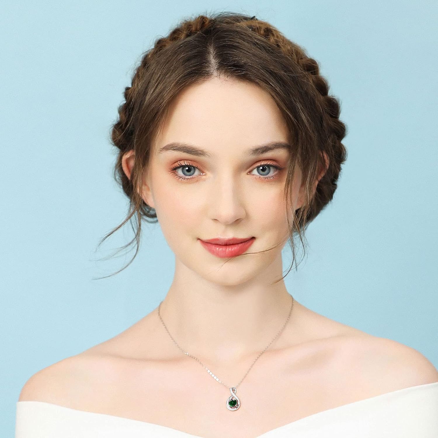 May Birthstone Infinity Pendant Necklace - Popular trends empire