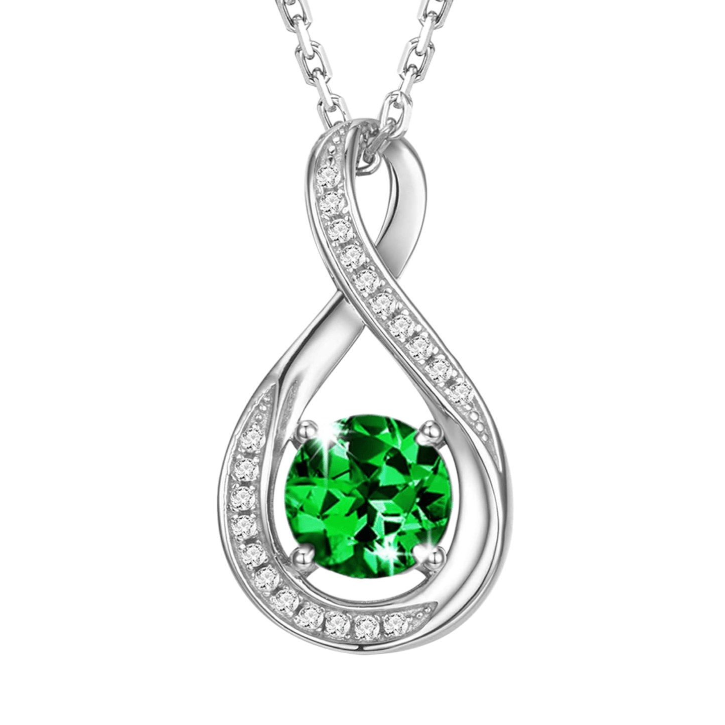 May Birthstone Infinity Pendant Necklace - Popular trends empire