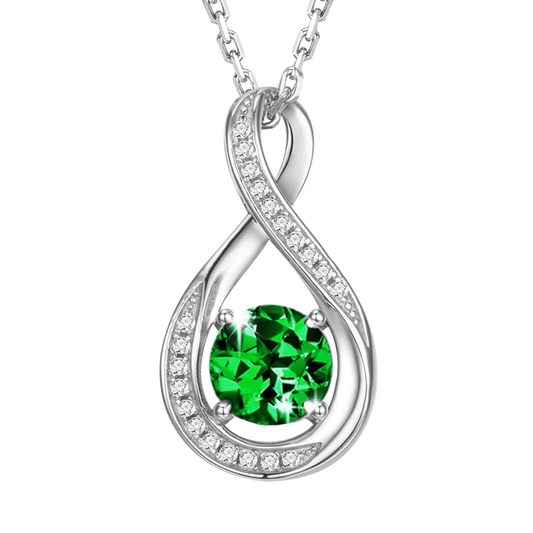 May Birthstone Infinity Pendant Necklace - Popular trends empire