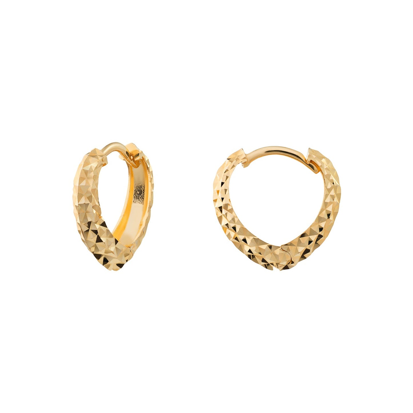 Melissa Diamond Cut Huggie Hoops - Popular trends empire