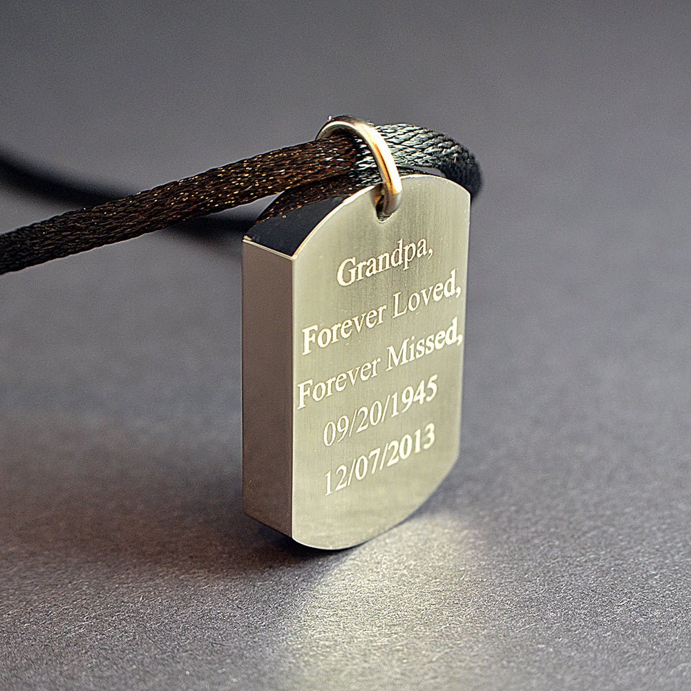 Memorial Dog Tag Necklace – Stainless Steel Cremation Ashes Pendant Keepsake Urn - Popular trends empire