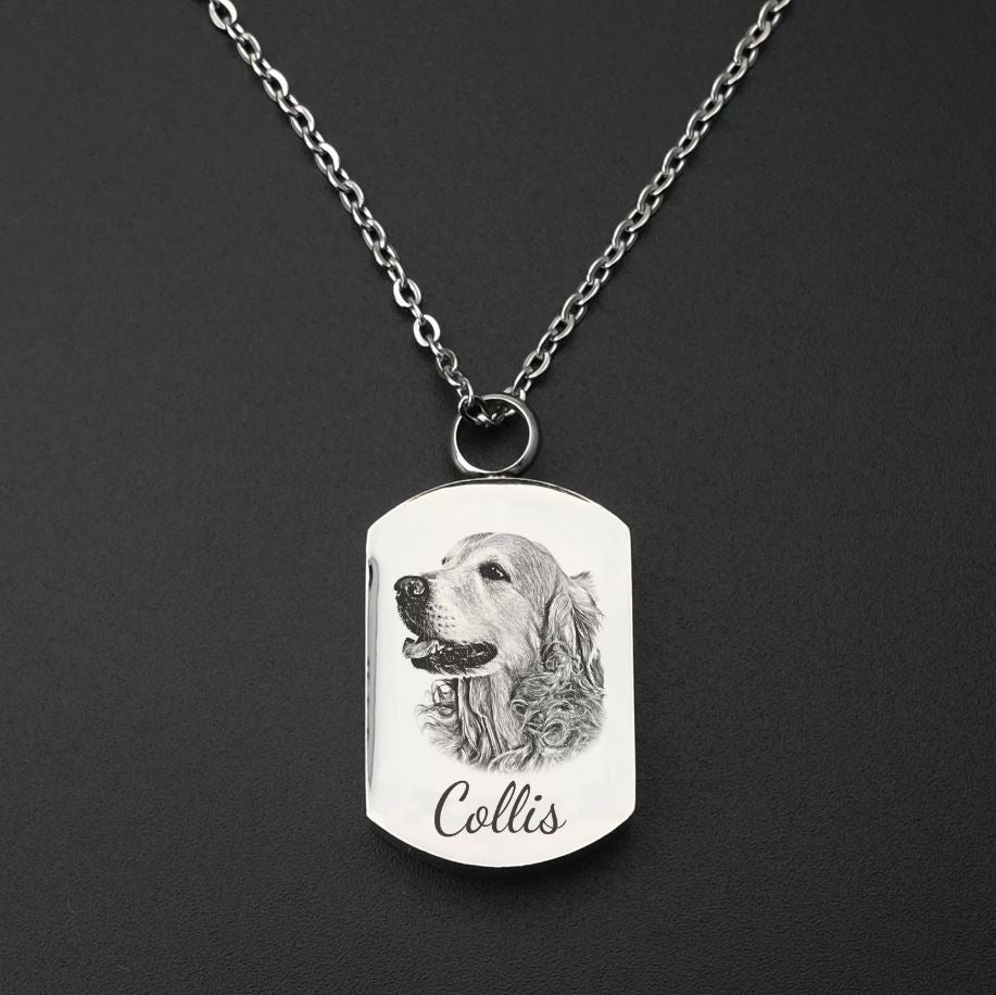Memorial Pet Necklace - Custom Pet Photo Pendant & Cremation Ashes Jewelry - Popular trends empire