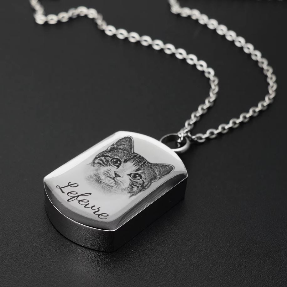 Memorial Pet Necklace - Custom Pet Photo Pendant & Cremation Ashes Jewelry - Popular trends empire