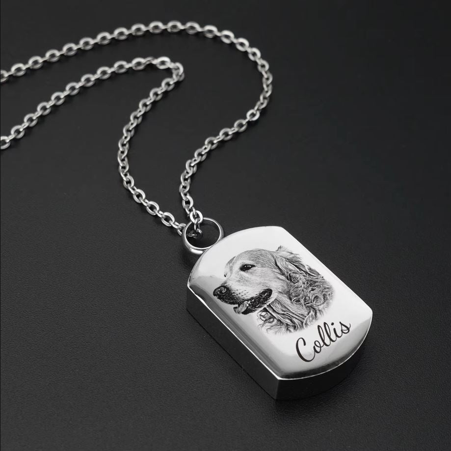 Memorial Pet Necklace - Custom Pet Photo Pendant & Cremation Ashes Jewelry - Popular trends empire