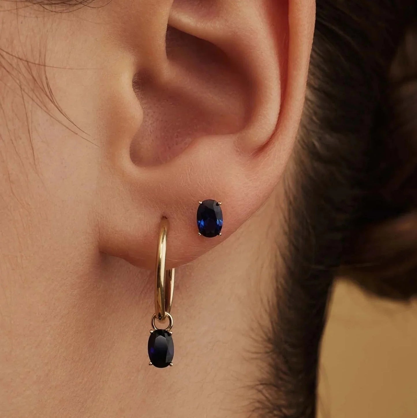 Midnight Oval Studs Earrings - Popular trends empire