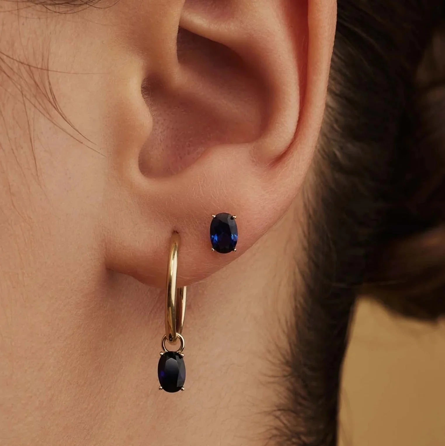 Midnight Oval Studs Earrings - Popular trends empire