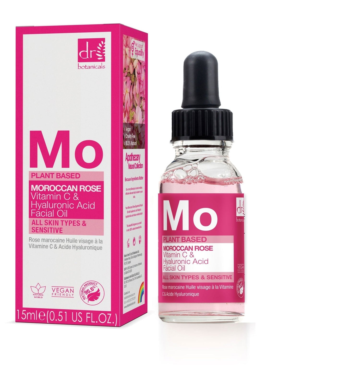 Moroccan Rose Facial Oil with Hyaluronic Acid & Vitamin C 15ml + 30ml - Popular trends empire