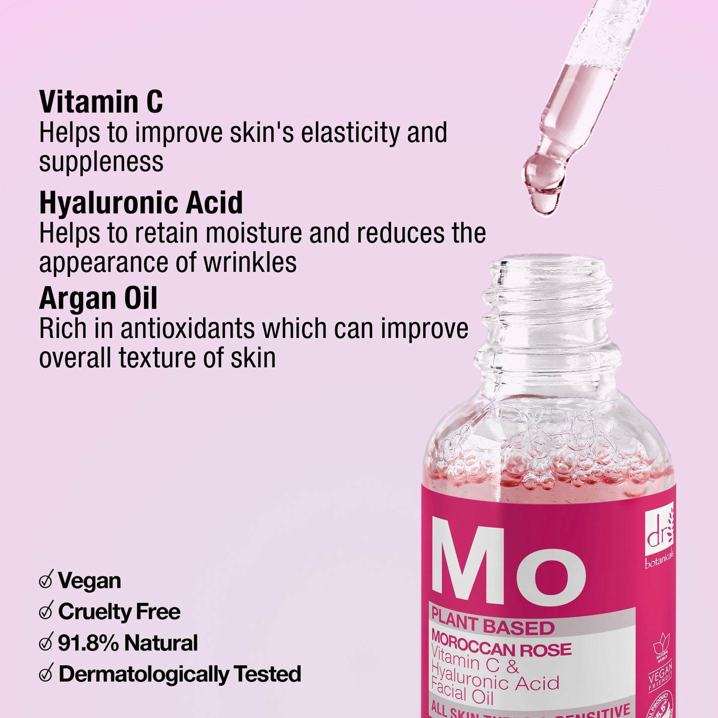 Moroccan Rose Facial Oil with Hyaluronic Acid & Vitamin C 15ml + 30ml - Popular trends empire