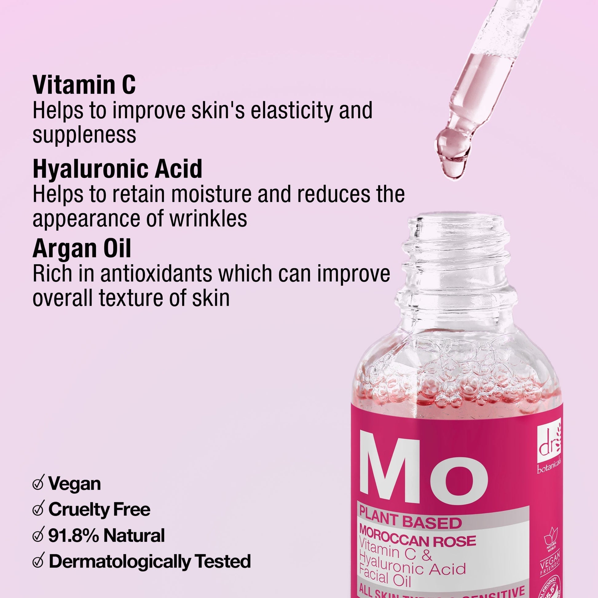 Moroccan Rose Facial Oil with Hyaluronic Acid & Vitamin C 15ml + 30ml - Popular trends empire