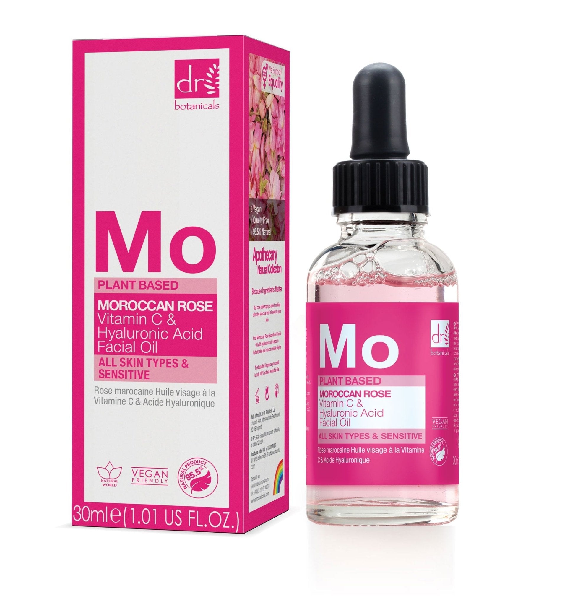Moroccan Rose Facial Oil with Hyaluronic Acid & Vitamin C 15ml + 30ml - Popular trends empire
