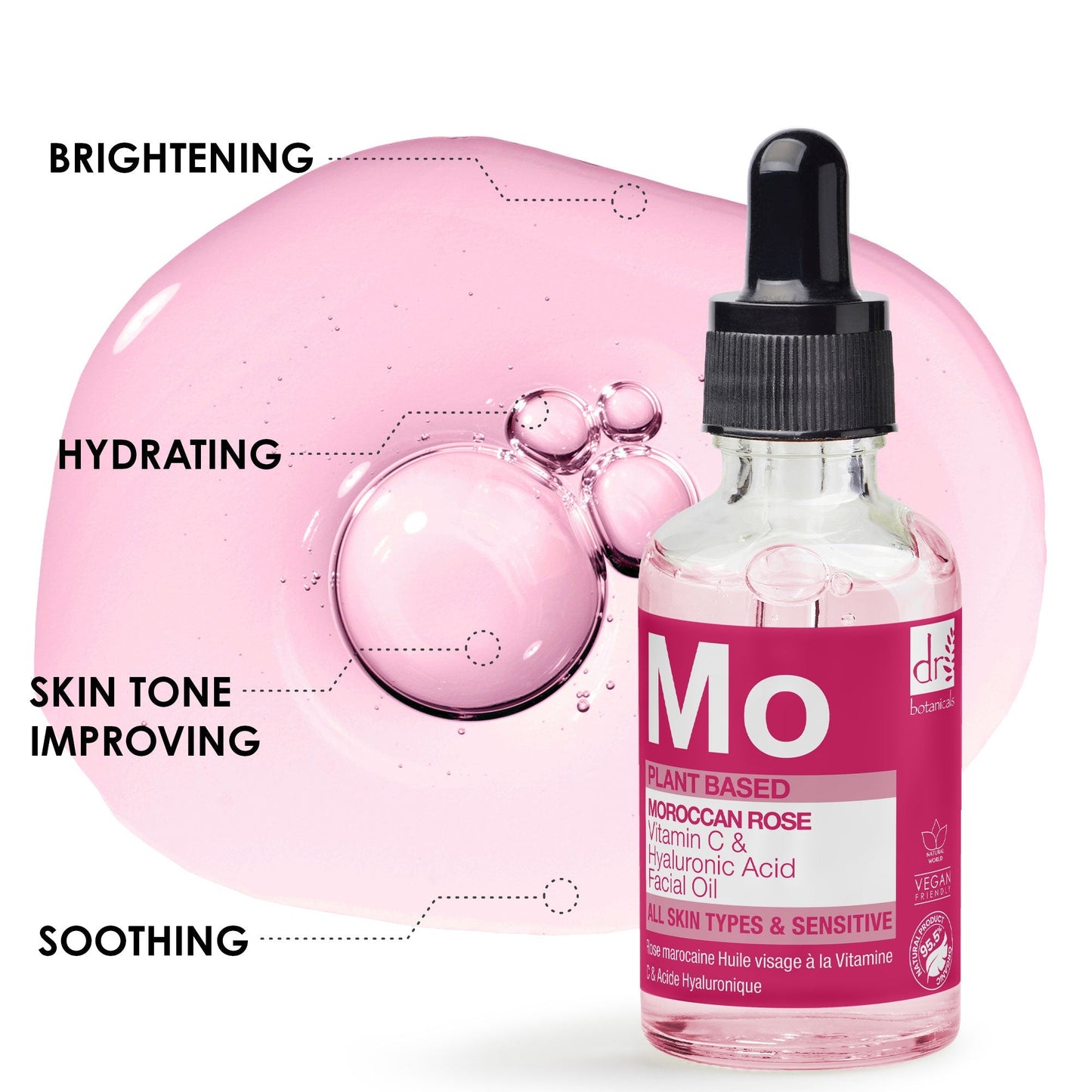 Moroccan Rose Facial Oil with Hyaluronic Acid & Vitamin C 15ml + 30ml - Popular trends empire