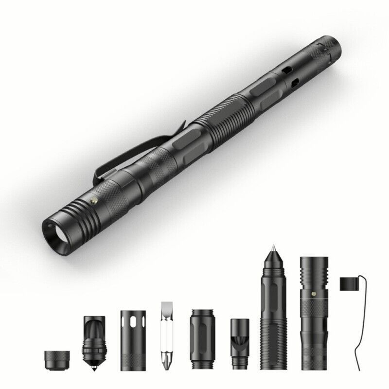 Multi Functional Tac Pen 9 in 1 High Grade Aluminium With Wallet Tool Card - Popular trends empire