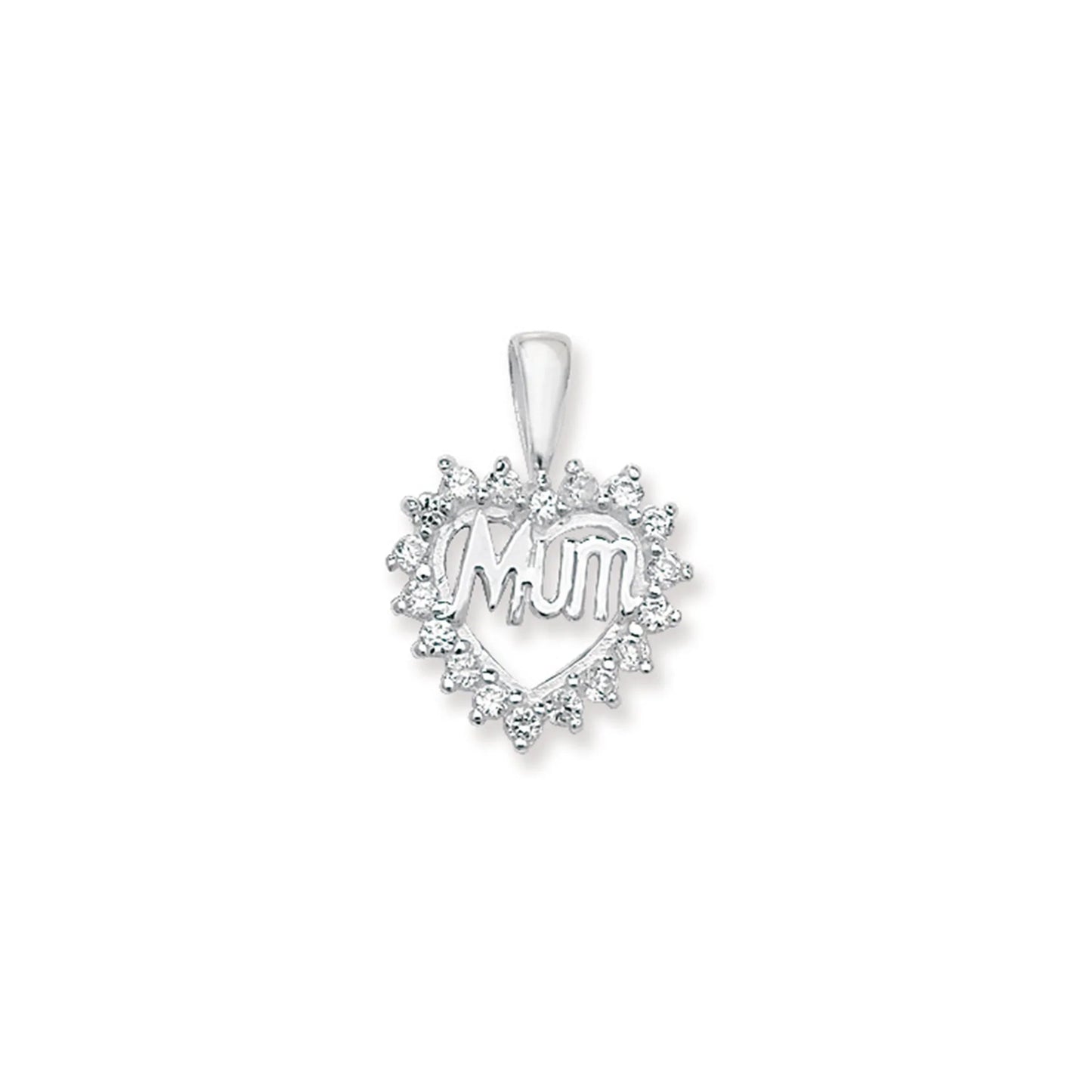 Mum Cubic Zirconia Heart Necklace - Popular trends empire