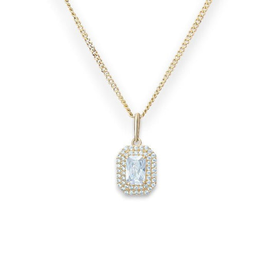 Oblong Halo Pendant Necklace - Popular trends empire