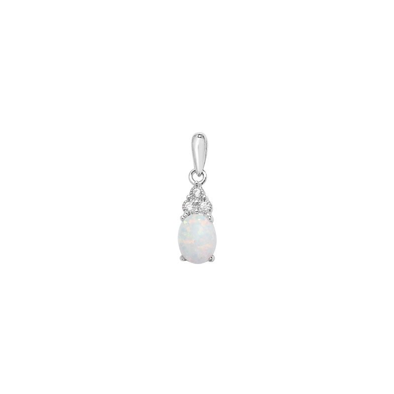 Opal and Cubic Zirconia Drop Necklace - Popular trends empire
