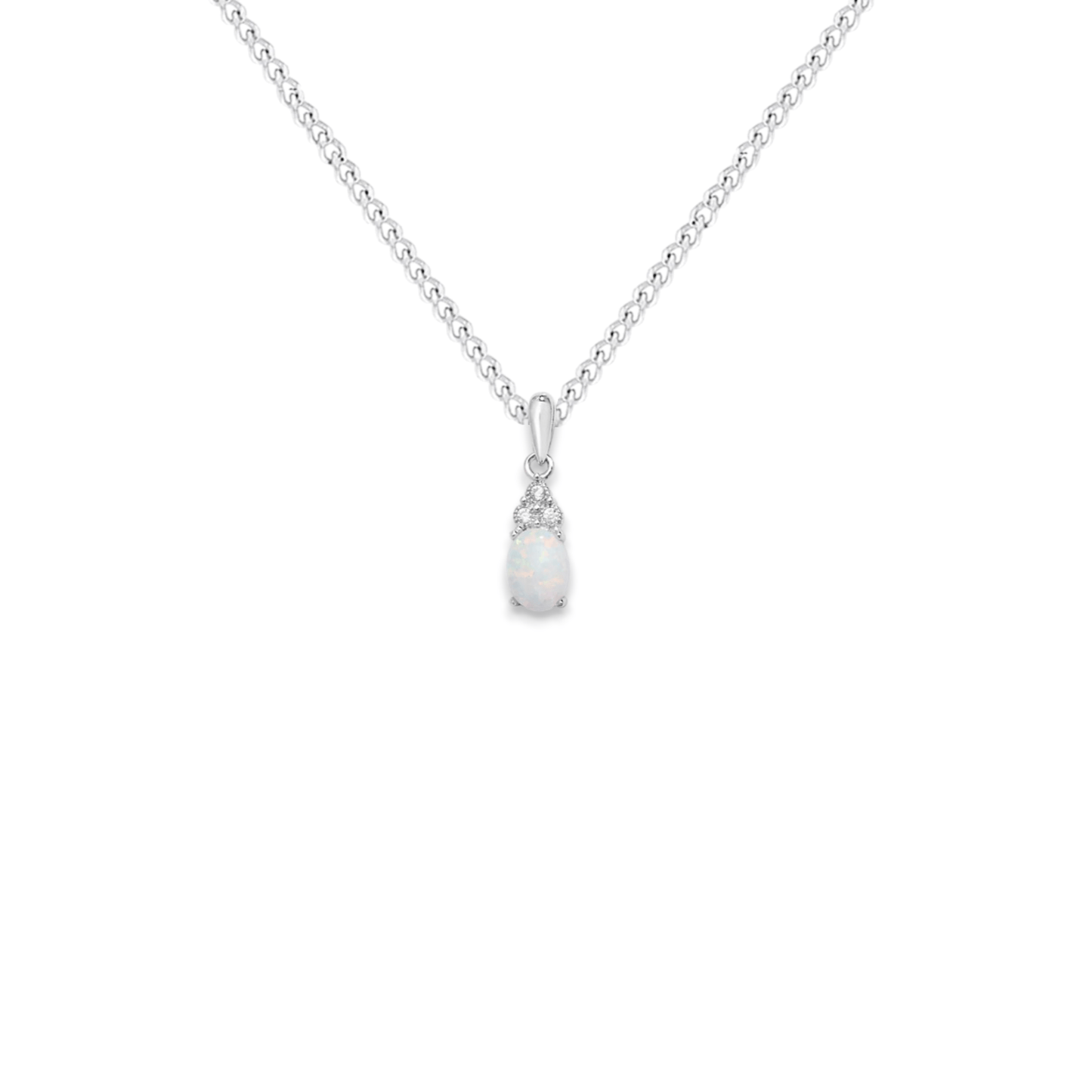 Opal and Cubic Zirconia Drop Necklace - Popular trends empire