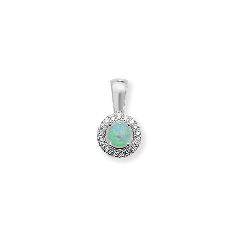 Opal and Cubic Zirconia Halo Necklace - Popular trends empire