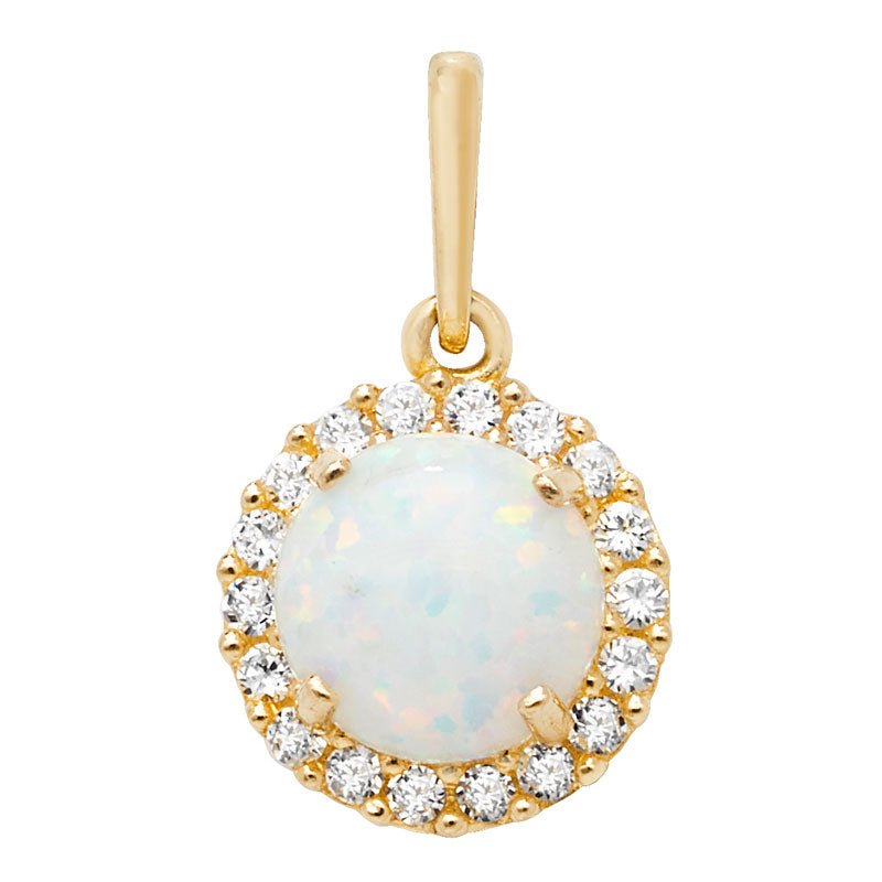 Opal Halo Pendant Necklace - Popular trends empire