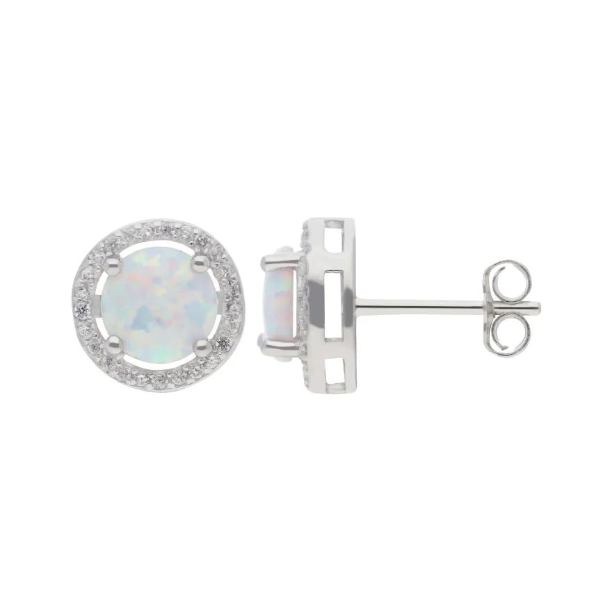 Opal Halo Stud Earrings - Popular trends empire