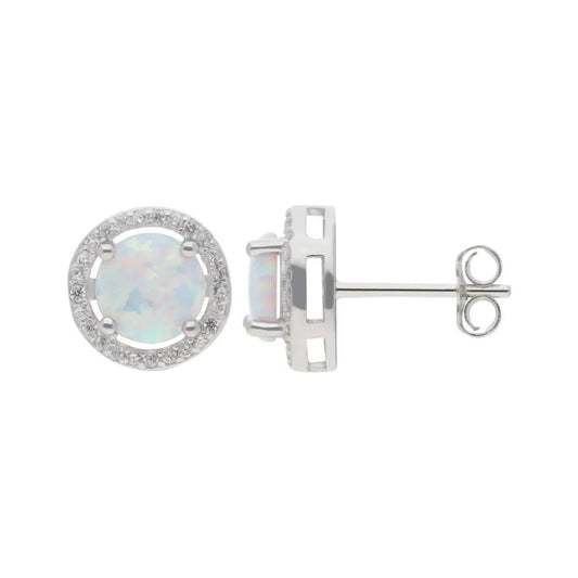 Opal Halo Stud Earrings - Popular trends empire