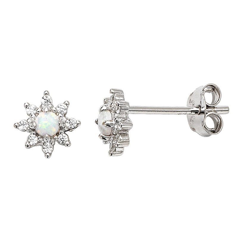 Opal with Cubic Zirconia Star Earrings - Popular trends empire